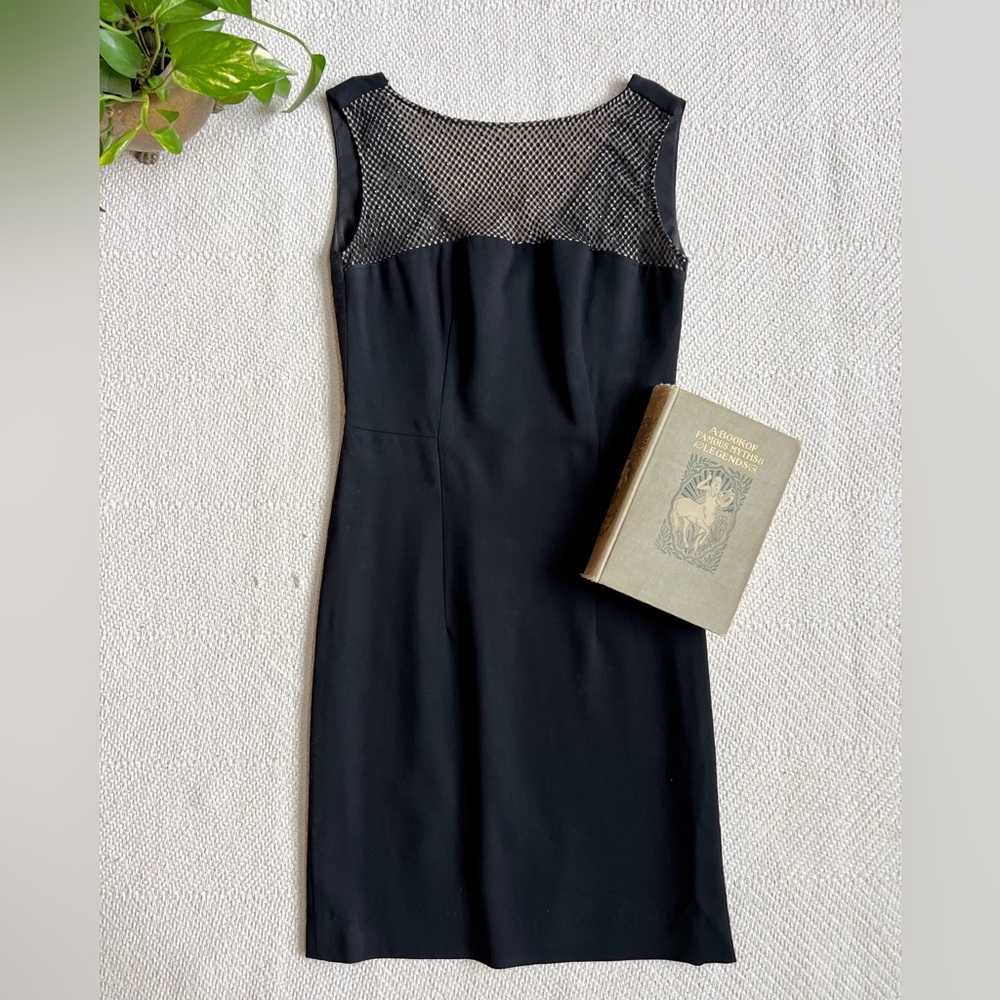 L'AGENCE Bateau Neckline Black Sheath Dress